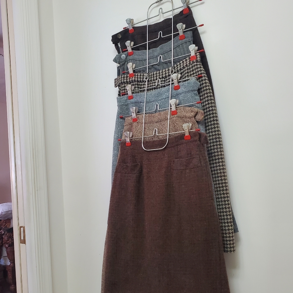 Lot of 6 Vintage retro tweed wool tailored skirts